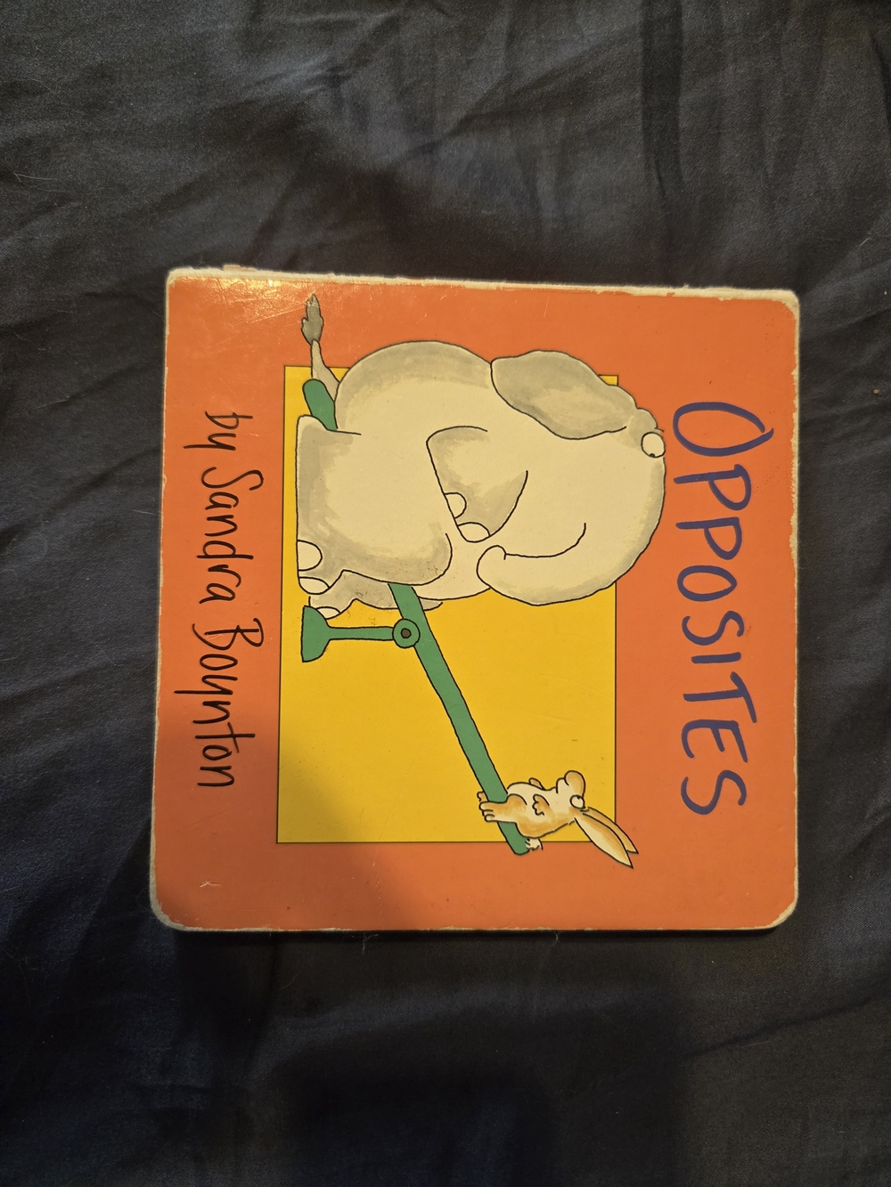 Opposites Board Book - Orange Cover with Yellow & Teal Illustration